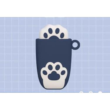 Imagem de Unidade flash USB Zyyini 128GB em forma de pata de gato azul escuro