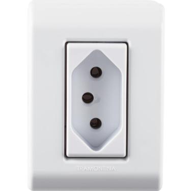 Imagem de Kit 6 Caixa Sobrepor 1 Tomada 2P+T 10A 250V Tramontina LizFlex