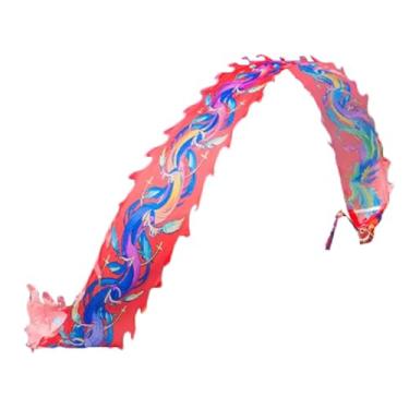 Imagem de Square Dance 3D Conjunto de fita de dragão real - Jogo de malabarismo e arremesso ao ar livre dragão fitness para adereços de desempenho de palco (Rojo, 8M)