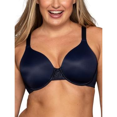 Imagem de Vanity Fair Sutiã feminino completo de beleza nas costas, tecido elástico em 4 vias, bojos levemente forrados até H, Com aro - azul-marinho, 38DDD