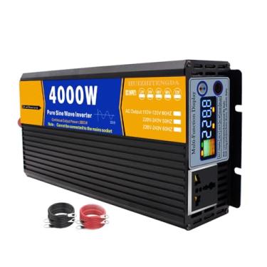 Imagem de HENGJINGTR 2000Watt 72V a 110V Off Grid Solar Pure Sine Wave Inverter 4000W Peak Dc 12V-72V para AC 220V/110V Inversor de energia para carro com display LED para RV, caminhão,48v to 220v