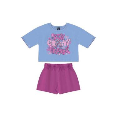 Imagem de Conjunto Blusa e Short Menina Bee Loop, Azul, 12