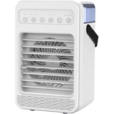 Imagem de Condicionadores de Ar Portáteis, Mini Ar Condicionado Refrigerador de Ar Evaporativo Pessoal com 4 Velocidades 7 Cores, Ventilador Portátil Unidade AC 600ML Pequeno Ar Condicionado Grande Tanque de