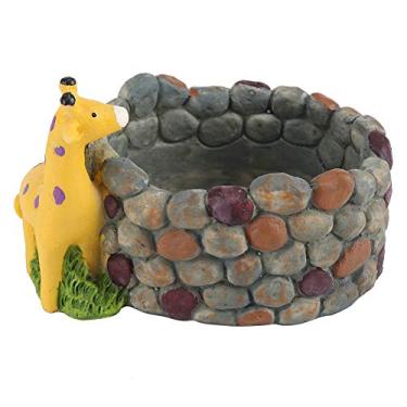 Imagem de Vaso de resina criativa para plantas suculentas, cesto para decoração de jardim, feito de resina, ecológico, para mini casa de bonecas (girafa)
