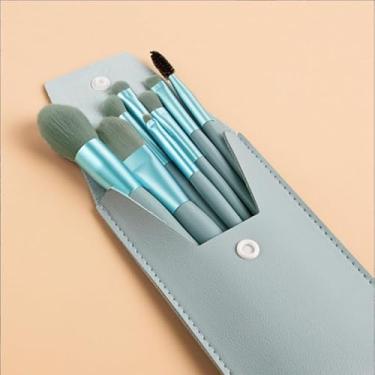 Imagem de Conjunto de pincéis de maquiagem premium de 8 peças com estojo de viagem - multiuso para blush, iluminador, sombra, corretivo - cerdas macias para iniciantes e profissionais