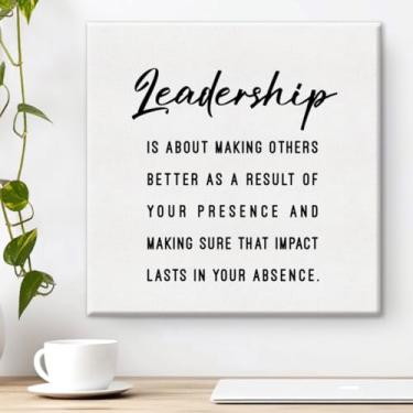 Imagem de Pôster de arte de parede de liderança, decoração de parede, presente de agradecimento para chefe líder mentor, professor, 20 x 20 cm