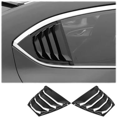 Imagem de MUXEE 2 peças de persianas de janela traseira para ventilação de ar para Mazda 3 Axela 2014 2015 2016 2017 2018 - Acessórios esportivos ABS preto brilhante.