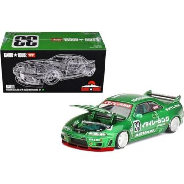 Imagem de Diecast Model Car Compatible with Kaido House x Mini GT 1:64 Nissan Skyline GT-R (R33) Imai Racing V1 Green Limited Edition KHMG150
