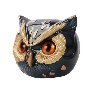 Imagem de Resin Owl Figurine, Cute Cartoon Owl Craft Statue for Home Office Desk Decor, Collectible Animal Ornament for Shelf Display