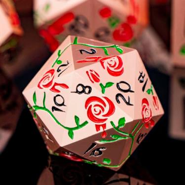 Imagem de ORIFANTOU Gothic DND Dice Set Bleeding Rose Metal D and D Dice for use with Dungeons Dragons D&D Role Playing Game, Red Copper RPG Polyhedral Dice Set D20 D12 D10 D8 D6 D4