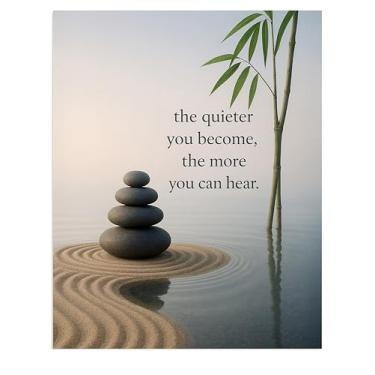 Imagem de AMERICAN LUXURY GIFTS Impressão de arte de parede Zen com citação inspiradora - 20 x 25 cm, sem moldura - Pôster motivacional para sala de meditação, estúdio de ioga ou decoração de escritório
