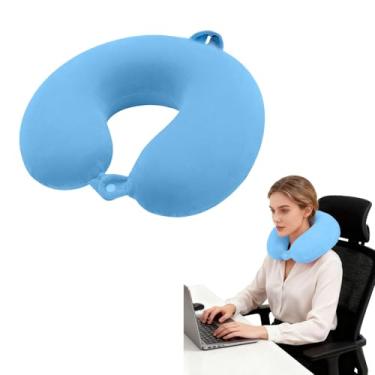 Imagem de Travesseiro de pescoço de viagem para suporte de cabeça, macio e ajustável para poltrona reclinável de avião, carro e casa