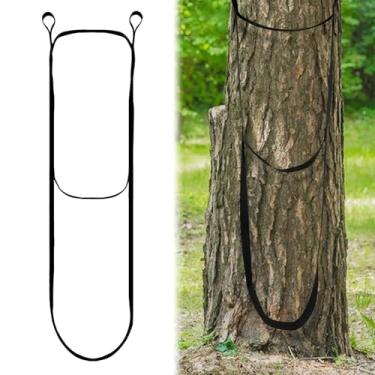Imagem de Equivira Auxiliar de escalada de caça em 2 degraus, corda leve trançada à mão para escada, suporte de árvore, suporte de vara de escalada para degraus de árvores de caça