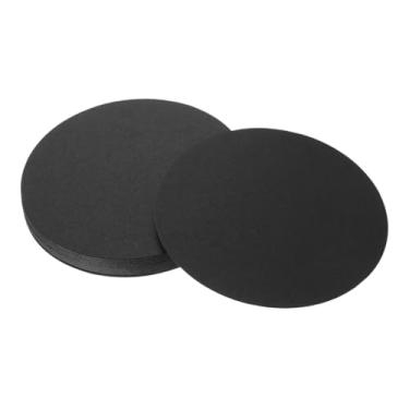 Imagem de UGPLM 20 peças de cartolina redonda preta, porta-copos de papel, em branco, fatias de quadro de avisos circulares para pintura de mandala artesanal faça, S
