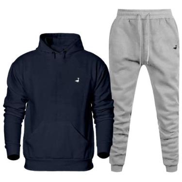 Imagem de Conjunto de Moletom Blusa e Calça Masculino Flanelado 50% Poliester 50