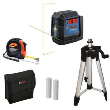 Imagem de Nível a Laser Bosch VERDE, 2 Linhas, Raio 12m, COM Tripé e Trena Profi