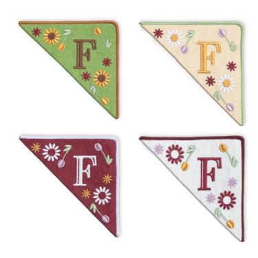 Imagem de TenDawn Marca de canto bordada personalizada, pacote com 4, canto de marcador de página de feltro inicial, presente para amantes de livros