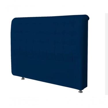 Imagem de Cabeceira Dama 1,95 Cm Cama Box King Size Suede Azul Marinho