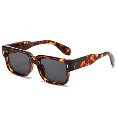 Imagem de Óculos de Sol Candy Color Feminino com Rebites e Lentes Degradê UV400 para Esportes ao Ar Livre, Corrida e Ciclismo, Estampa de Leopardo Cinza