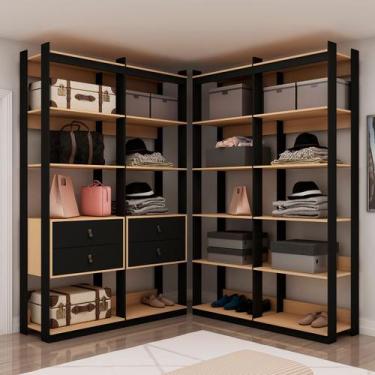 Imagem de Guarda Roupas Genialflex Closet Modulado 4 Gavetas mais Prateleiras Fr