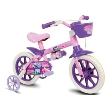 Imagem de Bicicleta Infantil Aro 12 Nathor Cat Menina com Rodinhas e Cestinha  R