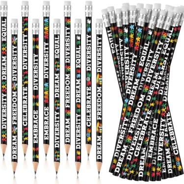 Imagem de Frienda 200 lápis de cores de diversidade para estudantes, professores, abraçando diferenças e igualdade de direitos, lápis com borrachas para festa do mês da história negra, estudo multicultural,