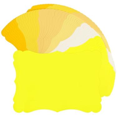 Imagem de 60 folhas de papelão colorido de 12 x 18 cm - 6 cartões kraft em branco amarelo gradiente 180 g/m29,5 kg de espessura, papel para impressão para convites, tabela de assentos, cartões comemorativos