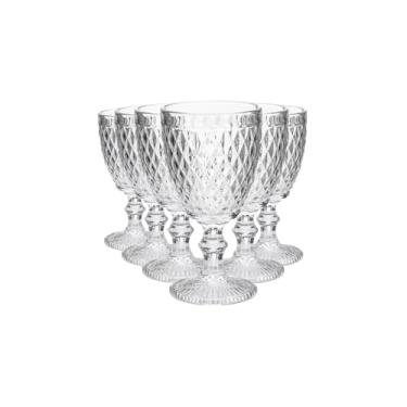 Imagem de Conjunto de 2 Taças para Vinho, Coleção Bico de Abacaxi, Vidro Transparente, 230ml, 16cm Altura, Design Clássico Português