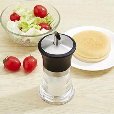 Imagem de Frasco de açúcar, dispensador de açúcar com bocal de aço inoxidável, 100 ml, acrílico de grau alimentício para açúcar granulado, seguro para micro-ondas e lava-louças, para uso doméstico, cozinha