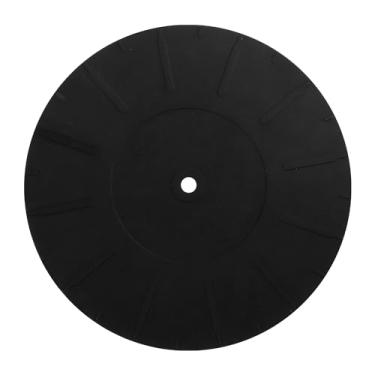 Imagem de Tapete de silicone para toca-discos, 17 cm de diâmetro, tapete antiestático e antiderrapante, toca-discos, tapete de borracha para toca-discos de vinil LP (preto)