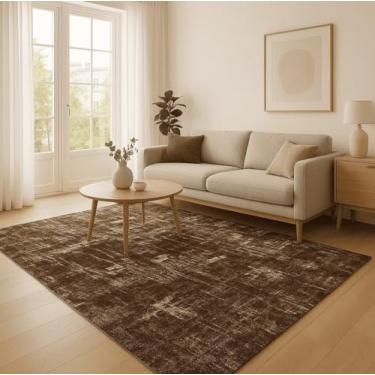 Imagem de Tapete Sala Quarto Antiderrapante Jacquard 2.00 x 1.40 (Arte Marrom)