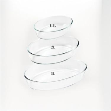 Imagem de Travessas de Vidro Ovais para Servir – Kit 3 Unidades (1,5L / 2L / 3L)