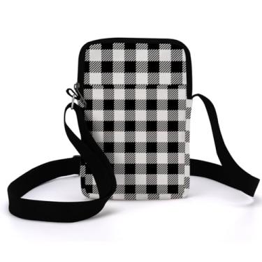 Imagem de Bolsas transversais com padrões estéticos para mulheres, bolsa tiracolo à prova d'água, pequena, alça para celular, Xadrez 2, 5.6 *0.97*8.7 inches