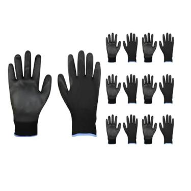 Imagem de Kit 12 Par de Luvas Tátil em Pu Multitato Tricotada de Segurança EPi (P)