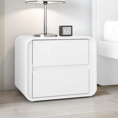Imagem de Mesa de Cabeceira 2 Gavetas 45cm X 55cm Loop Branco