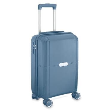 Imagem de Mala de Bordo Executiva Compacta 34L Cadeado com Segredo para Viagem Azul Linha Protetiva