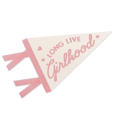 Imagem de Goroovr Decoração de berçário para bebês, placa de faixa de vida longa para decoração de quarto de meninas, galhardetes de parede, decoração de parede azul marinho para crianças, crianças, meninas