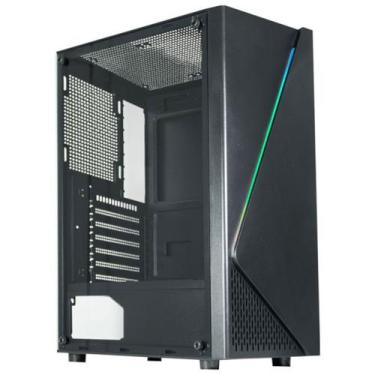 Imagem de Gabinete Gamer K-MEX Demon CG-11C5, Fita LED RGB Frontal, Lateral em V