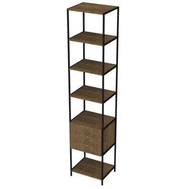 Imagem de Estante Livreiro Steel Quadra 27807 3 Gavetas Vermont Base Preta - Artesano