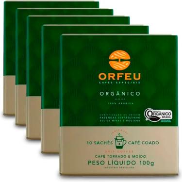 Imagem de Café Orfeu Drip Coffee Orgânico 5 Caixas