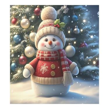 Imagem de SEHANY Capa magnética de boneco de neve de Natal, adesivos magnéticos de decoração de Natal antiarranhões para painel de geladeira, cozinha doméstica, decoração de Natal 58 x 66 cm