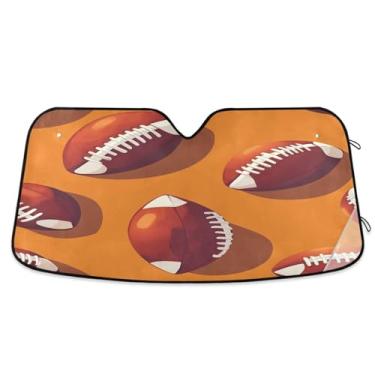 Imagem de Blueangle Para-brisa de carro de rúgbi retrô protetor solar para carros - proteção UV dobrável, ajuste universal 139.7 cm x 70.1 cm protetor de para-brisa frontal (315)