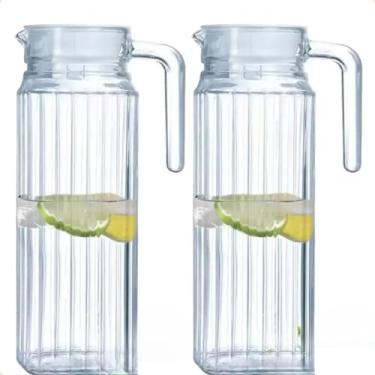 Imagem de 2 Jarras de Vidro para Porta de Geladeira 1,1 Litros com Tampa (2)