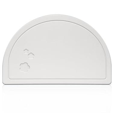 Imagem de Elfcool Tapete de banho de pedra de terra de diatomáceas tapete de chuveiro antiderrapante de secagem rápida tapete de pedra de banho super absorvente para banheiro cozinha bancada, branco