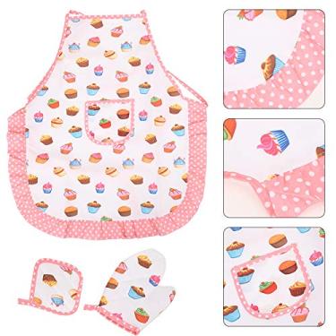 Imagem de Generic Conjunto de Dramatização de Fantasia de Cozinha para Meninas, Chapéu de Chef e Avental Com Utensílios, para Crianças Acima de 3 Anos (Conjunto de bolo com 11 peças)