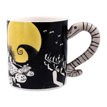 Imagem de Silver Buffalo Disney Tim Burton's Nightmare Before Christmas Jack Skellington e Moonlight Snake Caneca de cerâmica com alça esculpida em 3D, 590 ml