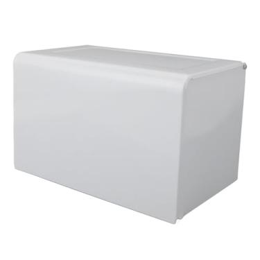 Imagem de HEEPDD Caixa de Tecido de Parede de Alumínio para Banheiro e Cozinha Suporte de Higiênico Com Espaço de Prateleira Banheiro à Prova d'água (Branco)
