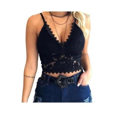 Imagem de Top De Lingerie Floral Em Renda Para Mulheres, Sem Arame, Crop Top Tra