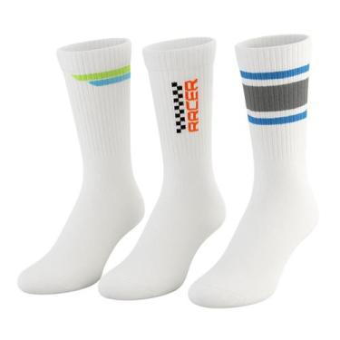 Imagem de Kit com 3 Meias Esportiva Cano Longo Masculina Selene, 39 a 43, Todas 