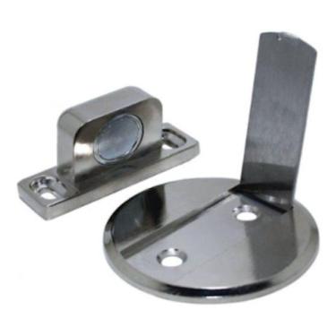 Imagem de Prendedor De Porta Batente Magnetico Slim Aço Cromado